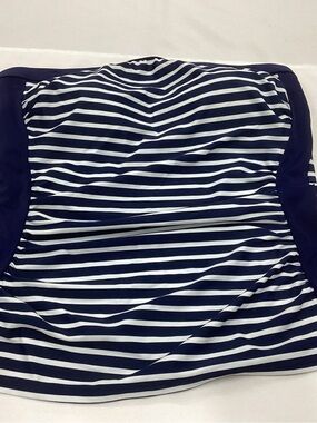 Navy and White Striped Strapless Top